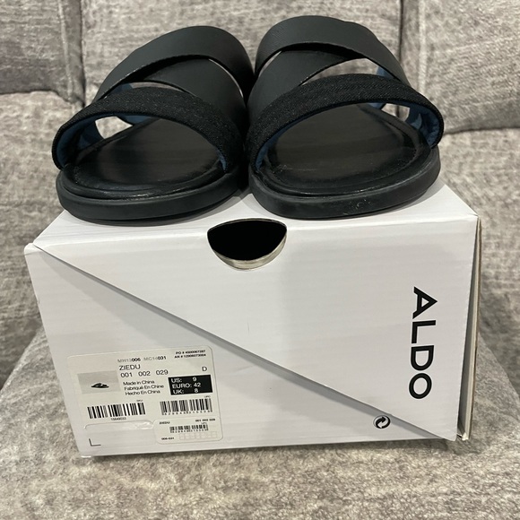 Men’s ALDO ZIEDU Black Crisscross Slides, Size 9….NEW! - Picture 7 of 10